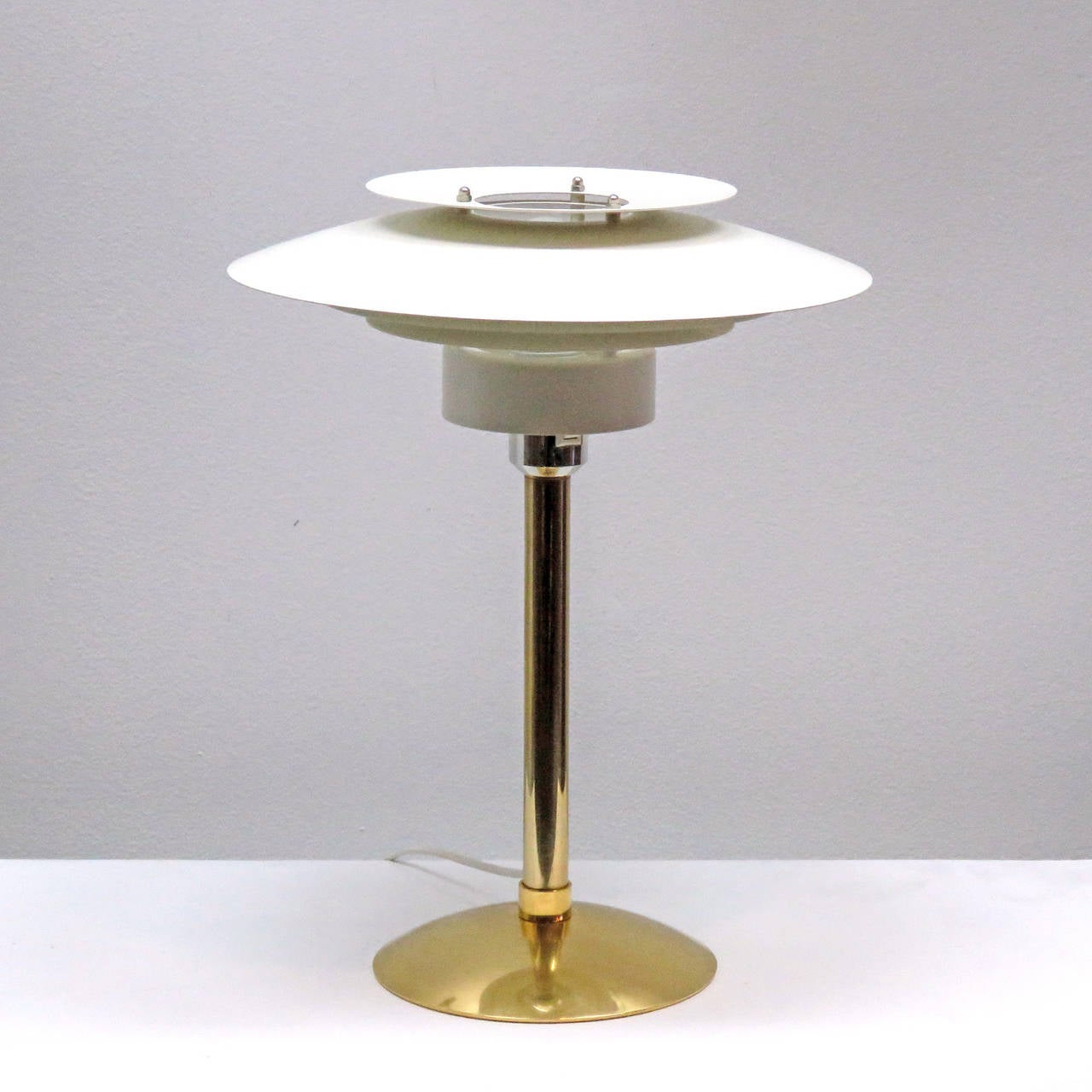 Enameled Pair of Scandinavian Table Lamps