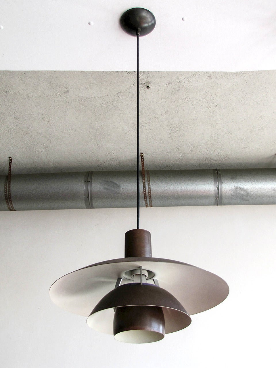 Poul Henningsen PH 4½/4 Copper Pendant In Excellent Condition In Los Angeles, CA