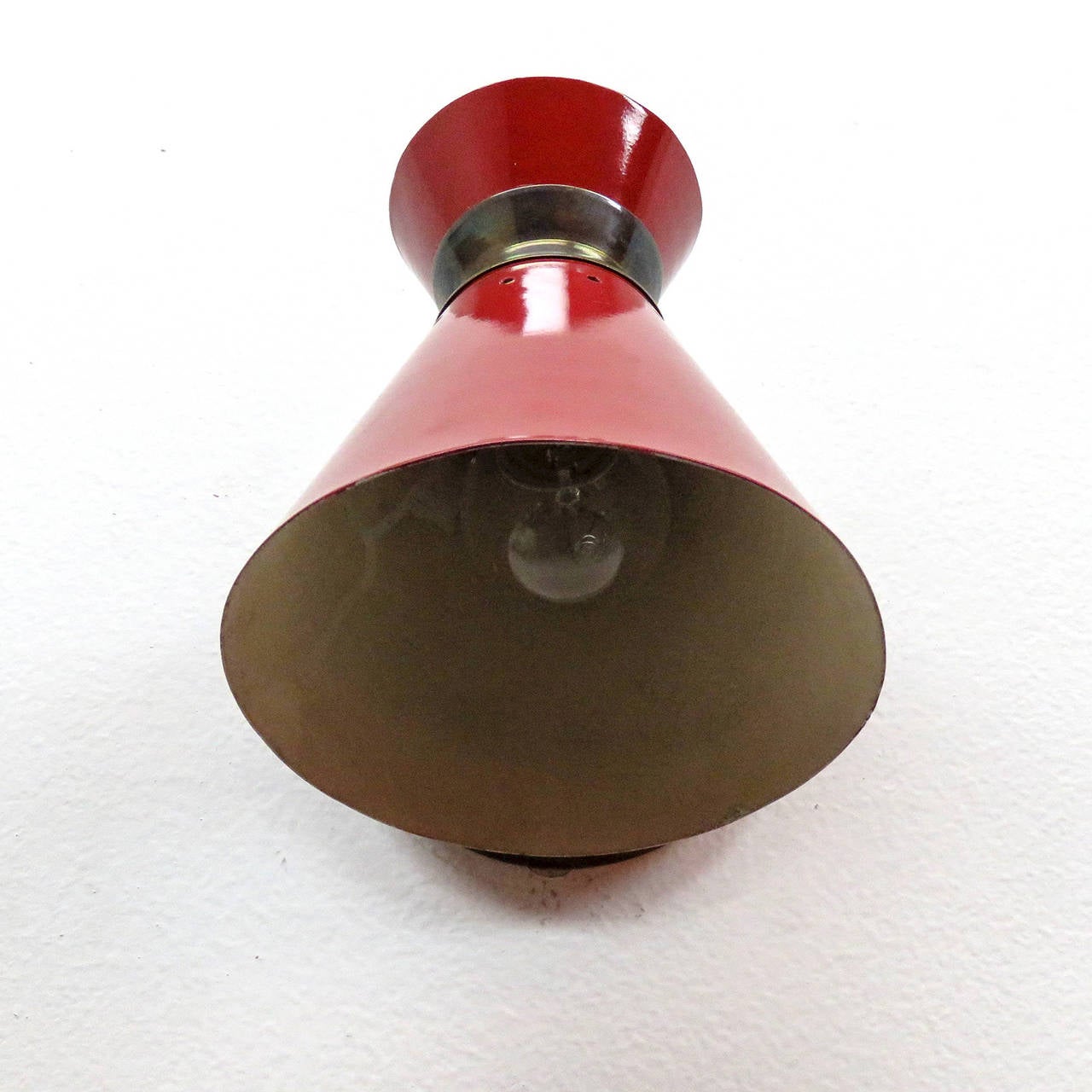 Metal Pair of French Double Cone Wall Lights