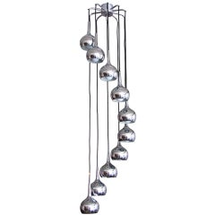 Ten-Tier German Chrome Cascading Chandelier 6