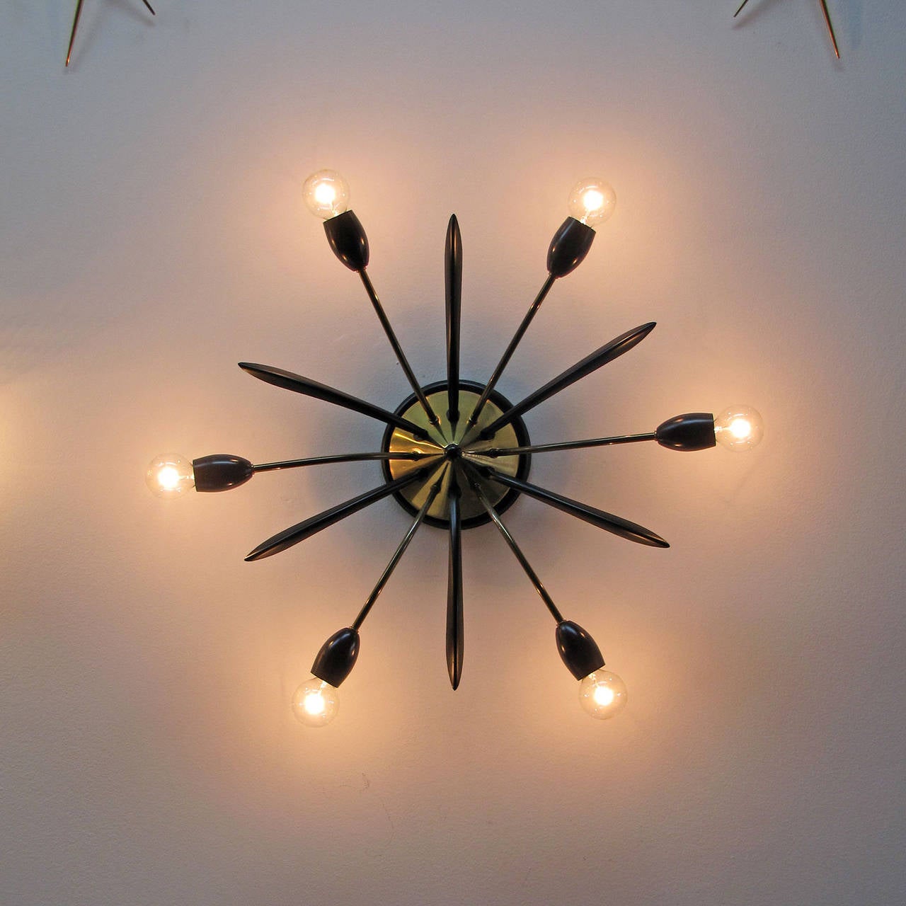 Late 20th Century Two Six-Arm Sputnik Lights