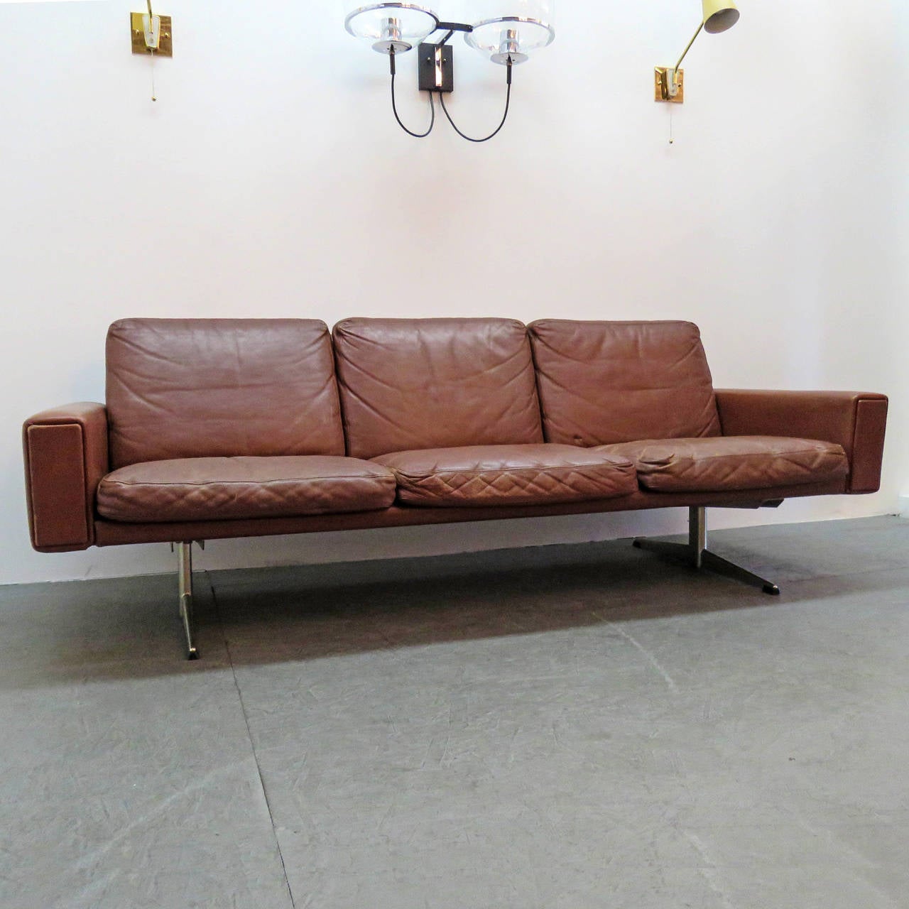 Danish Leather Sofa, 1960 For Sale at 1stdibs