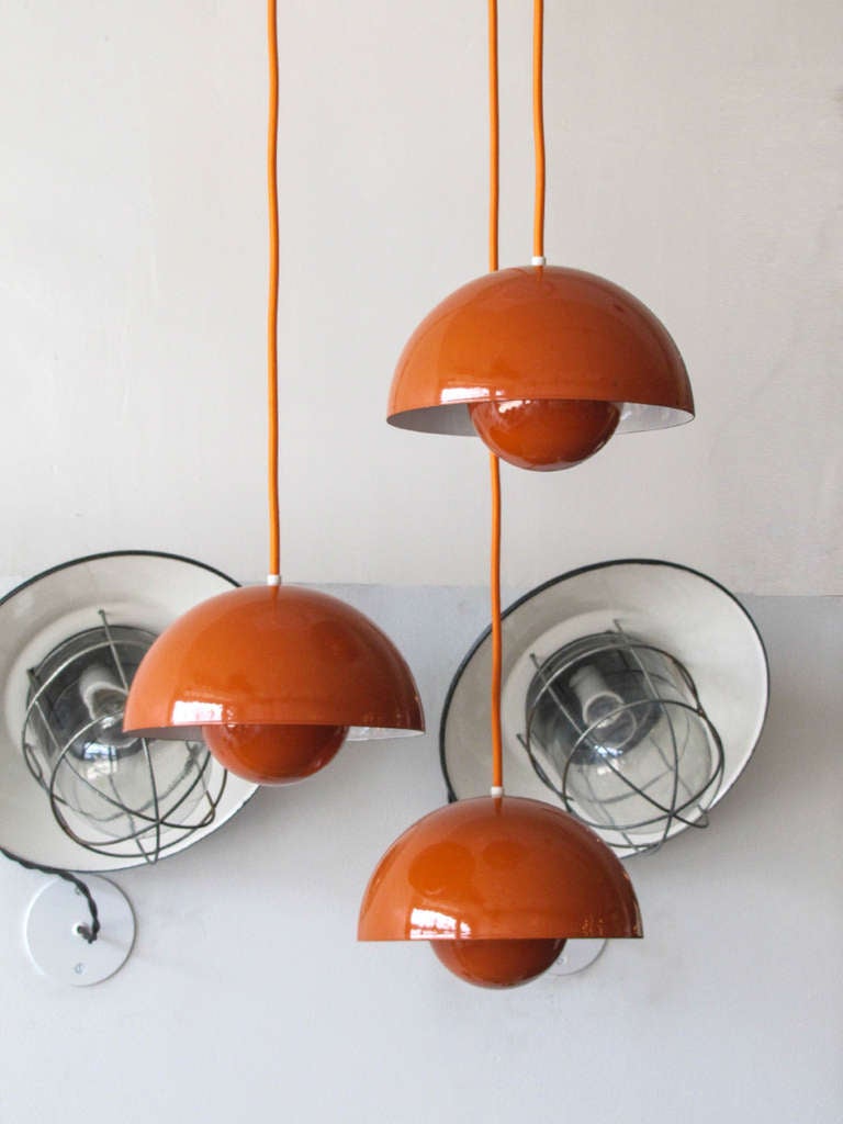 Enameled Flower Pots by Verner Panton for Louis Poulsen