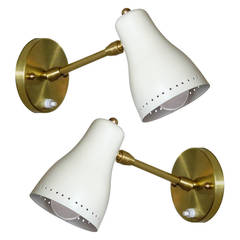 Petite French Wall Lights, 1950s