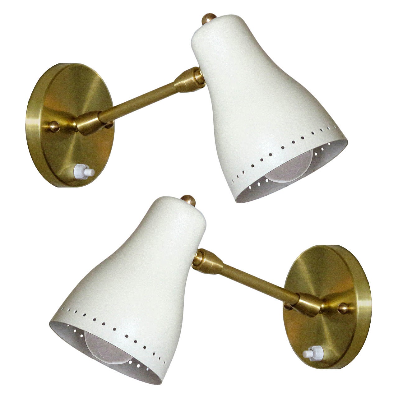 Petite French Wall Lights, 1950s