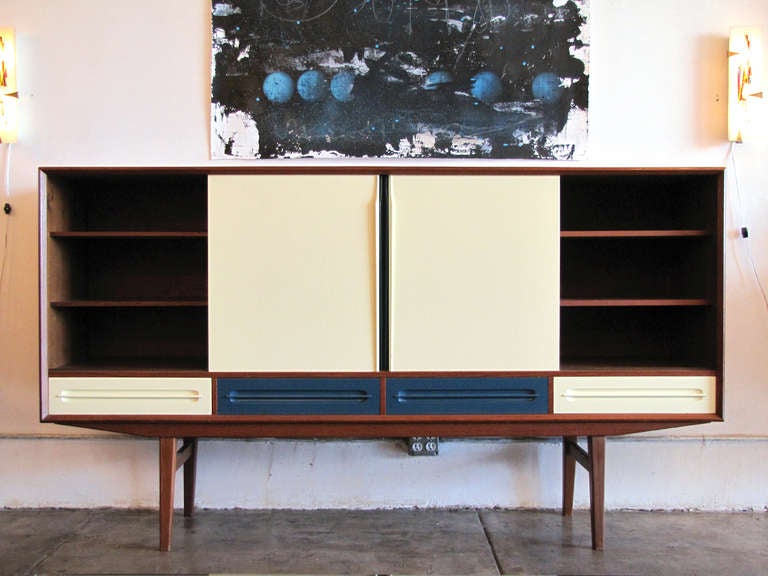 Mid-20th Century Danish Modern Teak Sideboard with Bar