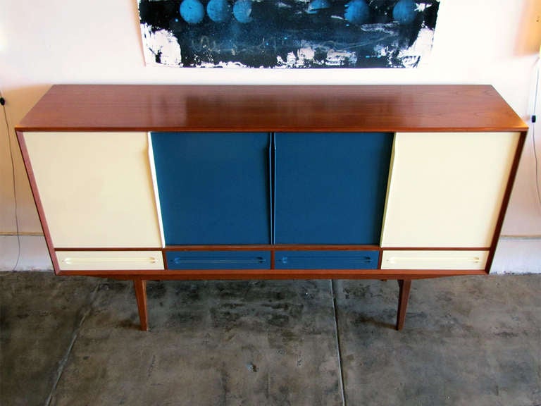 Danish Modern Teak Sideboard with Bar 2