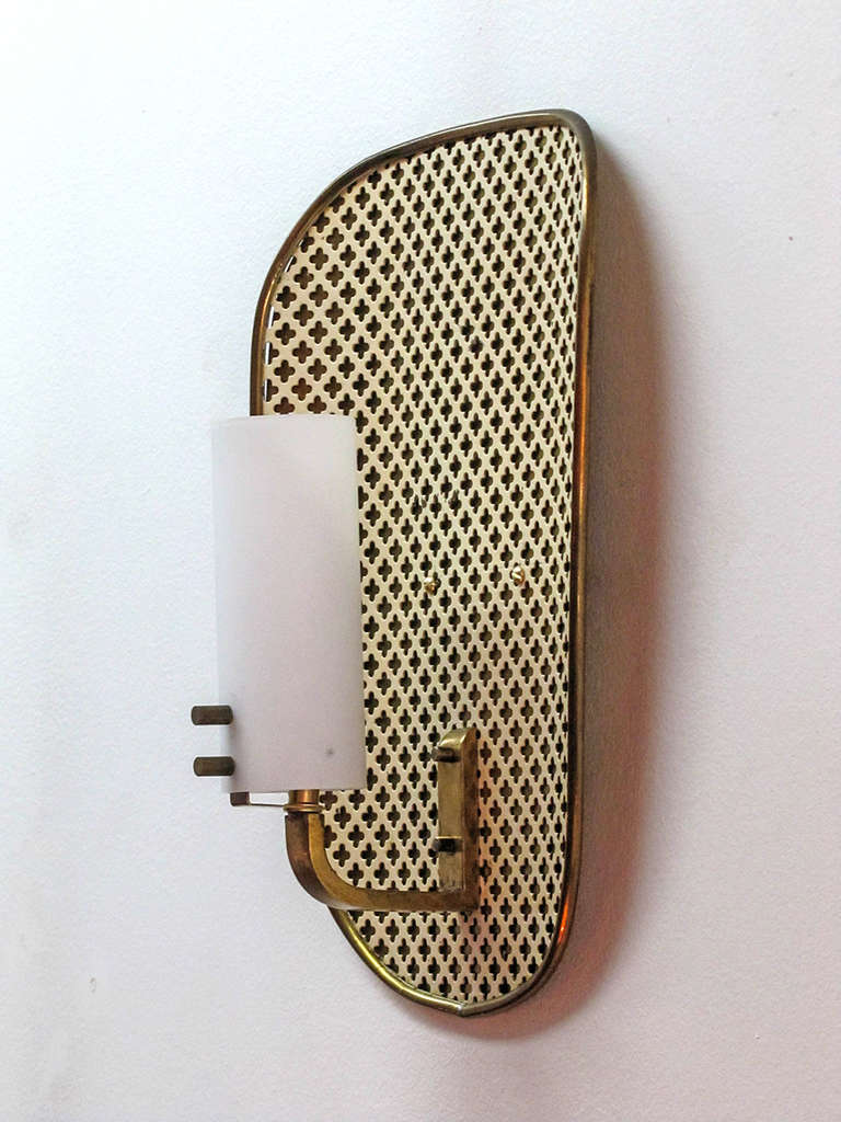 Mid-20th Century French Perforated Wall Lights