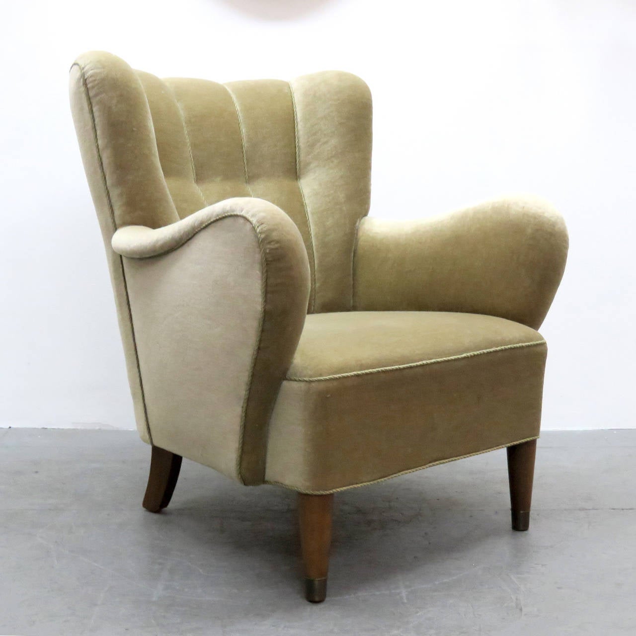 Mid-20th Century Danish Mohair Club Chair, 1950