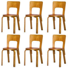 Set of Six Alvar Aalto Chairs
