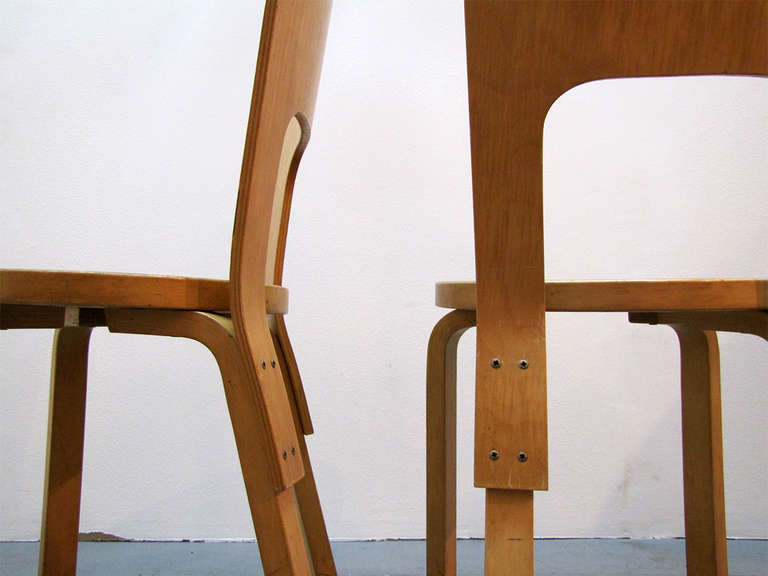 Mid-20th Century Set of Six Alvar Aalto Chairs