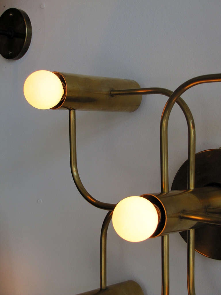 Brass Five Light Wall Lamps by Leola 3
