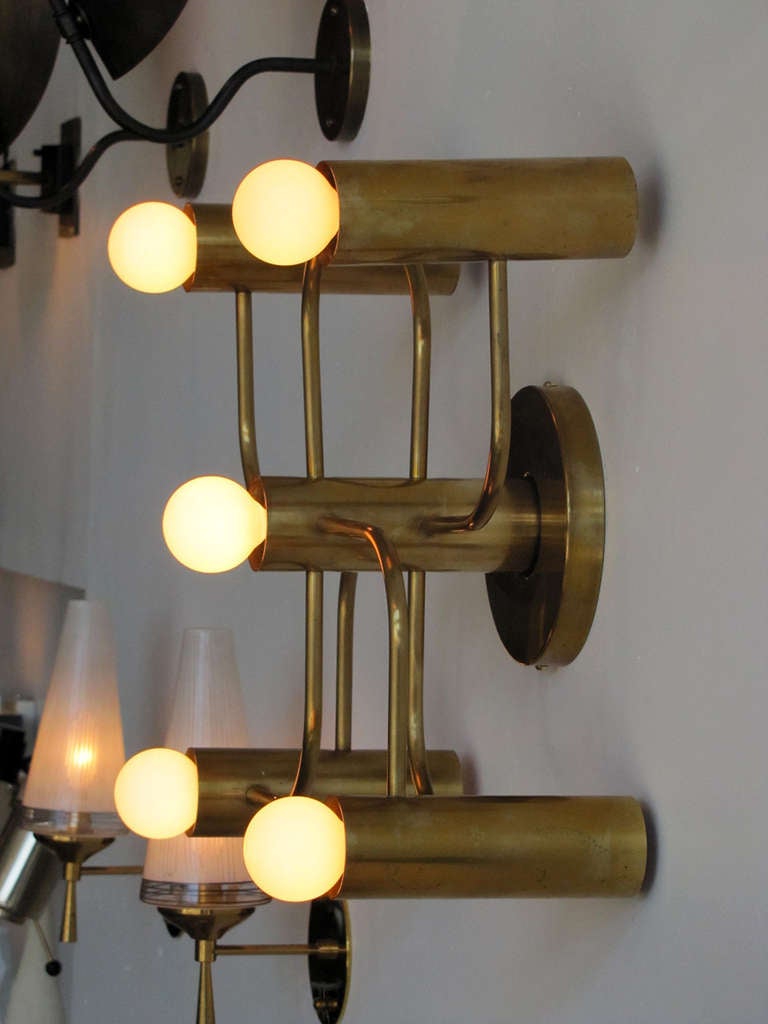 Brass Five Light Wall Lamps by Leola 4