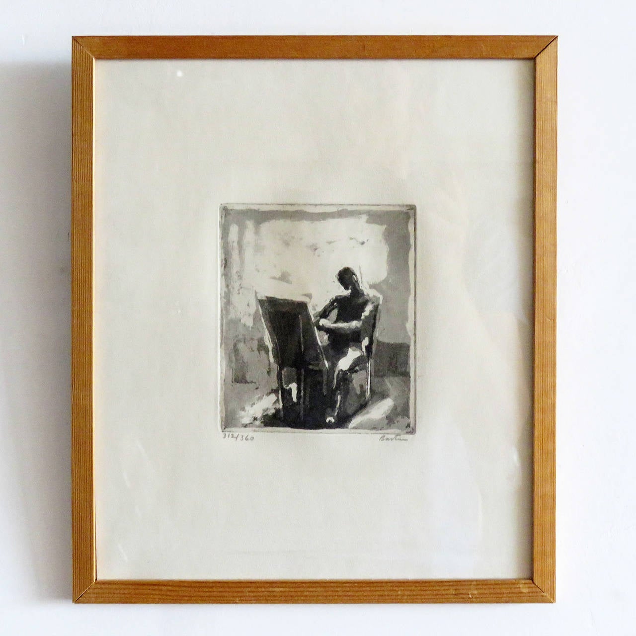 stunning set of six figural etchings 'Towards the Light' by Louis Bastin (1912-1979), limited edition, signed and numbered in pencil, Bastin 312/360, framed in wood behind glass, 14.5