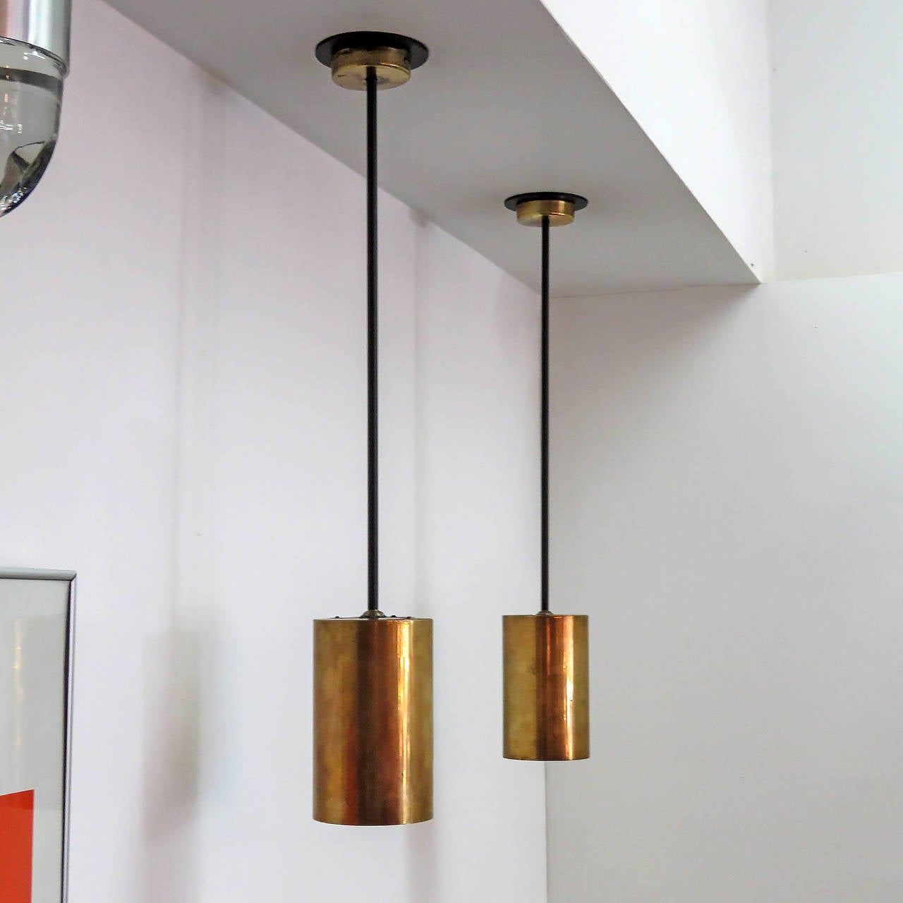 Mid-20th Century Pair of French Parscot Pendant Lights