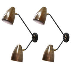 Double Arm Brass Wall Lights 'L3G' 4