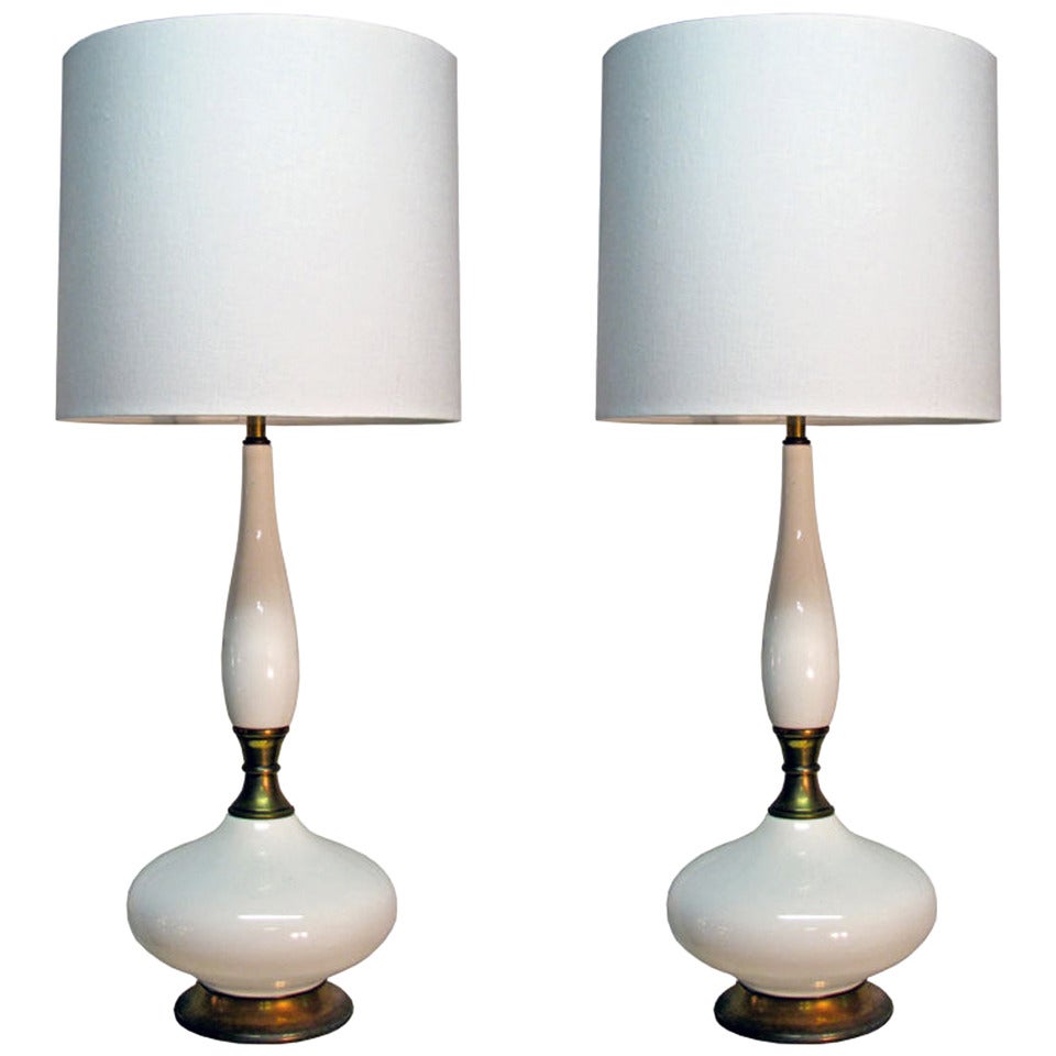 Pair of Tall Ceramic Table Lamps