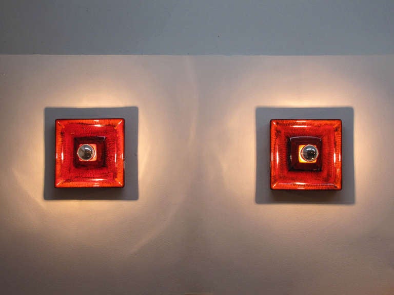 Pair of Ceramics Wall Lights at 1stDibs