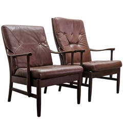 Set of Two Danish Leather Side Chairs 4