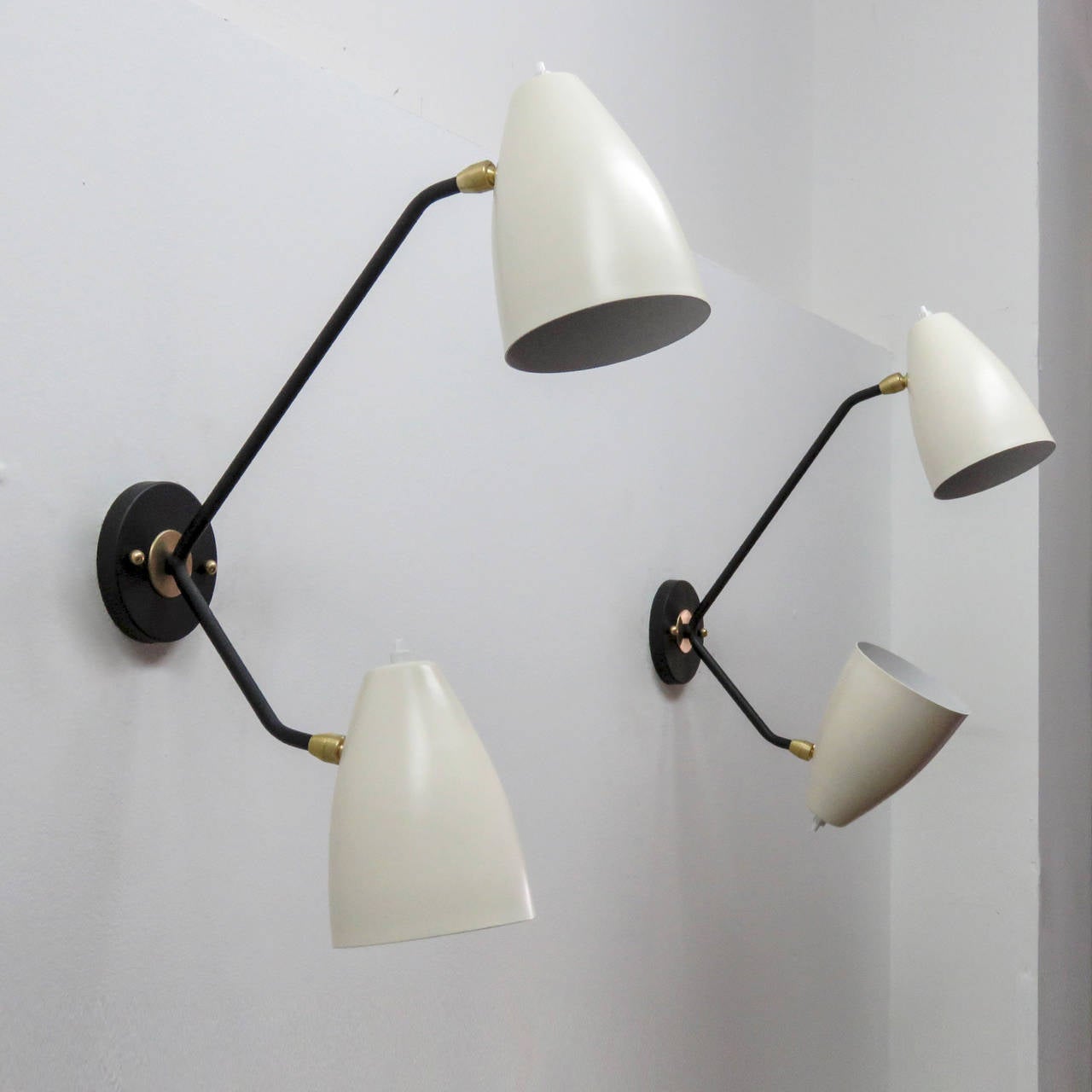 Contemporary Double Arm Brass Wall Lights 'L3GG'