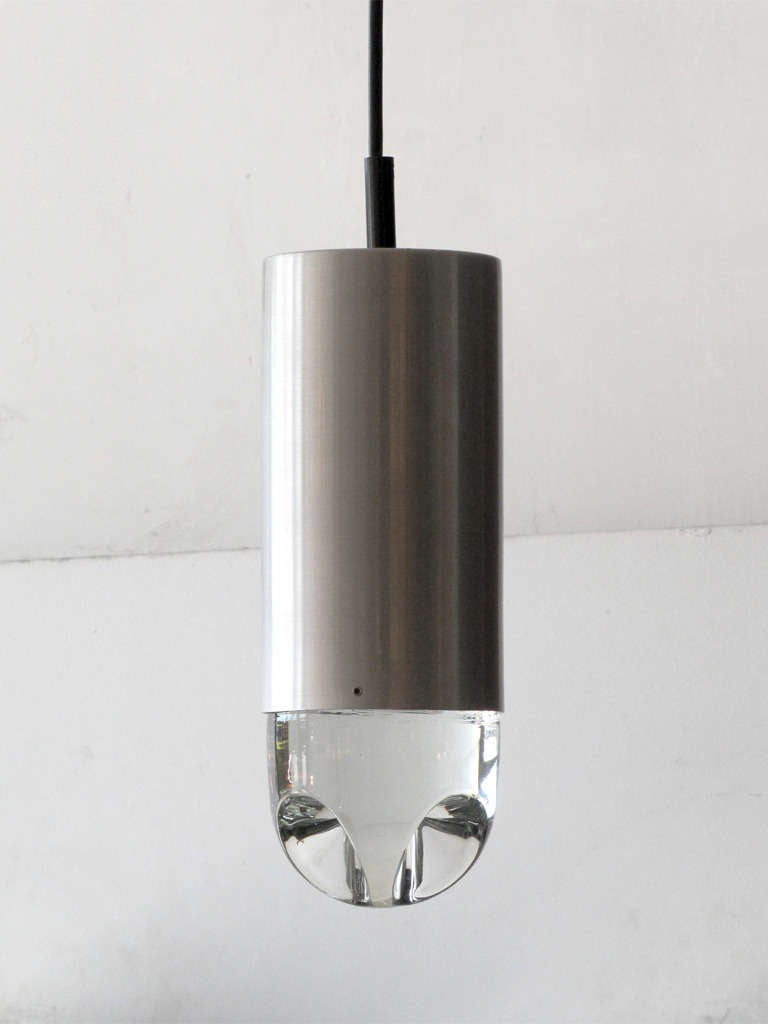 stunning pendant lights with solid glass body by Raak, total drop is fully adjustable on request