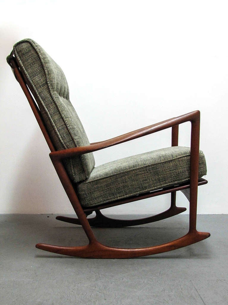 Ib Kofod Larsen Rocking Chair In Excellent Condition In Los Angeles, CA