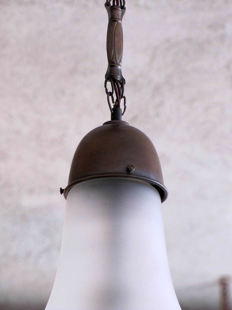 Glass Pendant Light by Peter Behrens for AEG