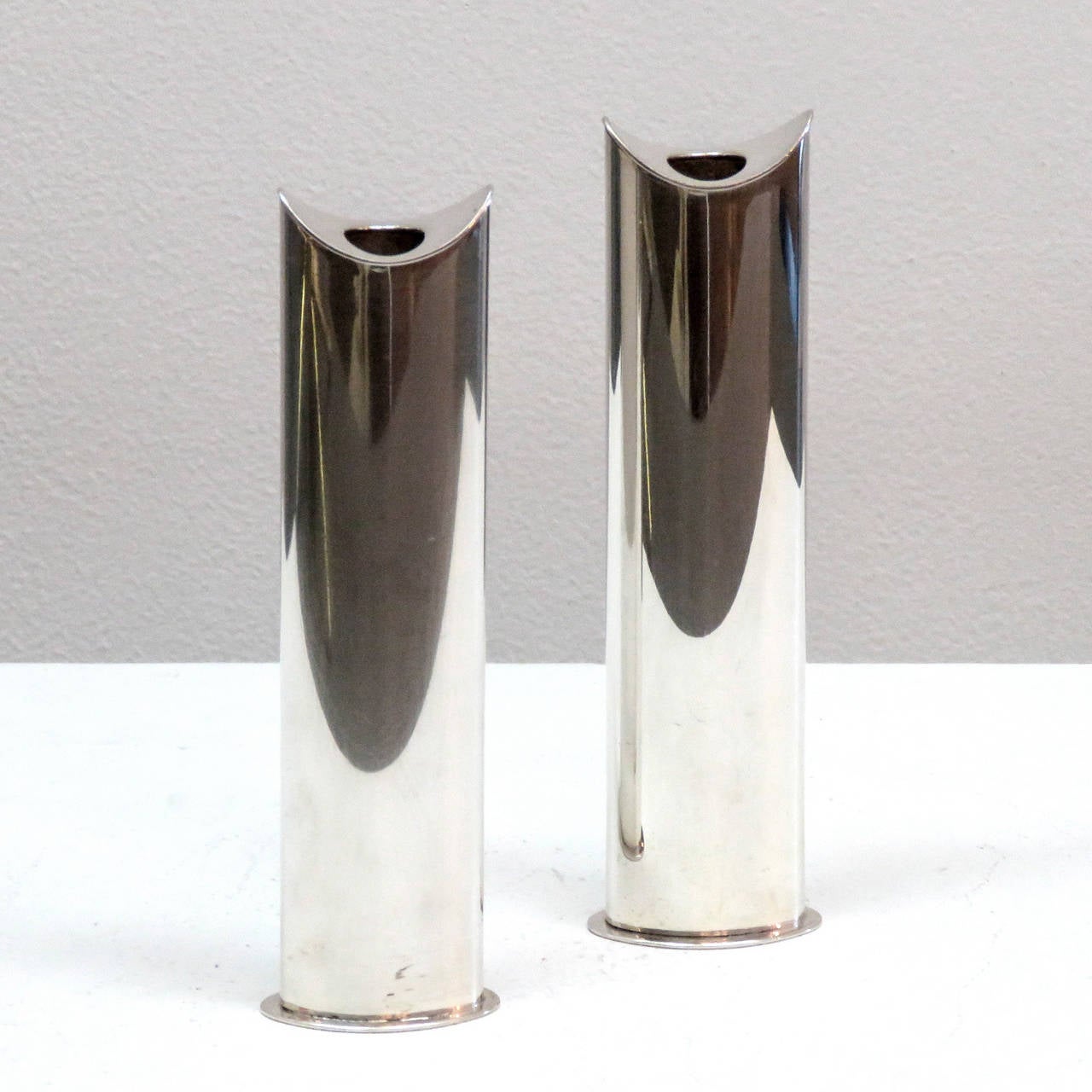 Italian Lino Sabattini Silver Plated Giselle Bud Vases
