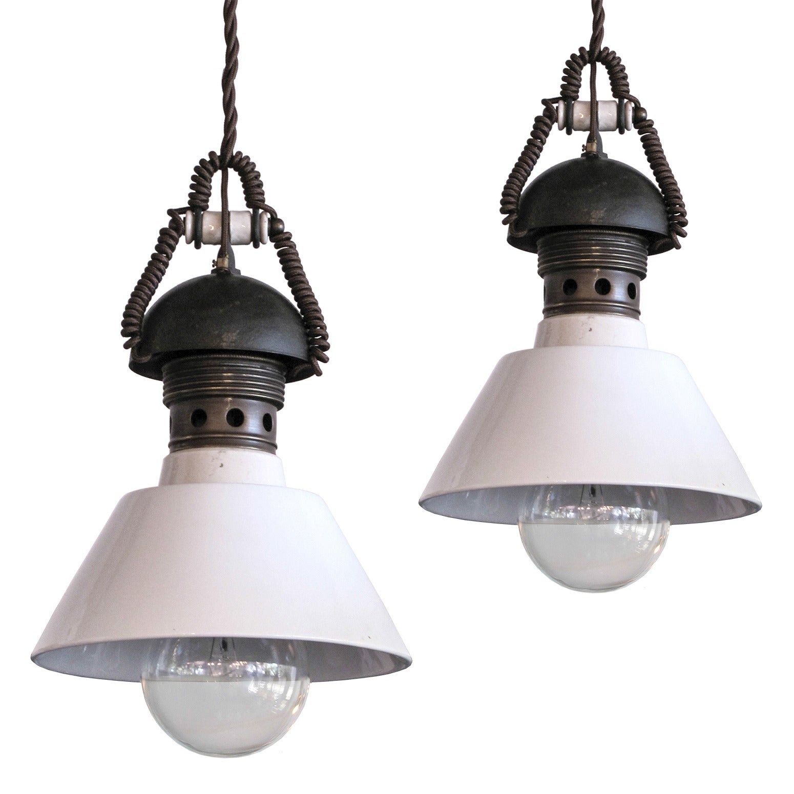 Pair of Italian Industrial Pendants Type B