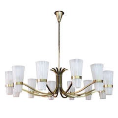 XL Twelve Arm Brass Chandelier 10