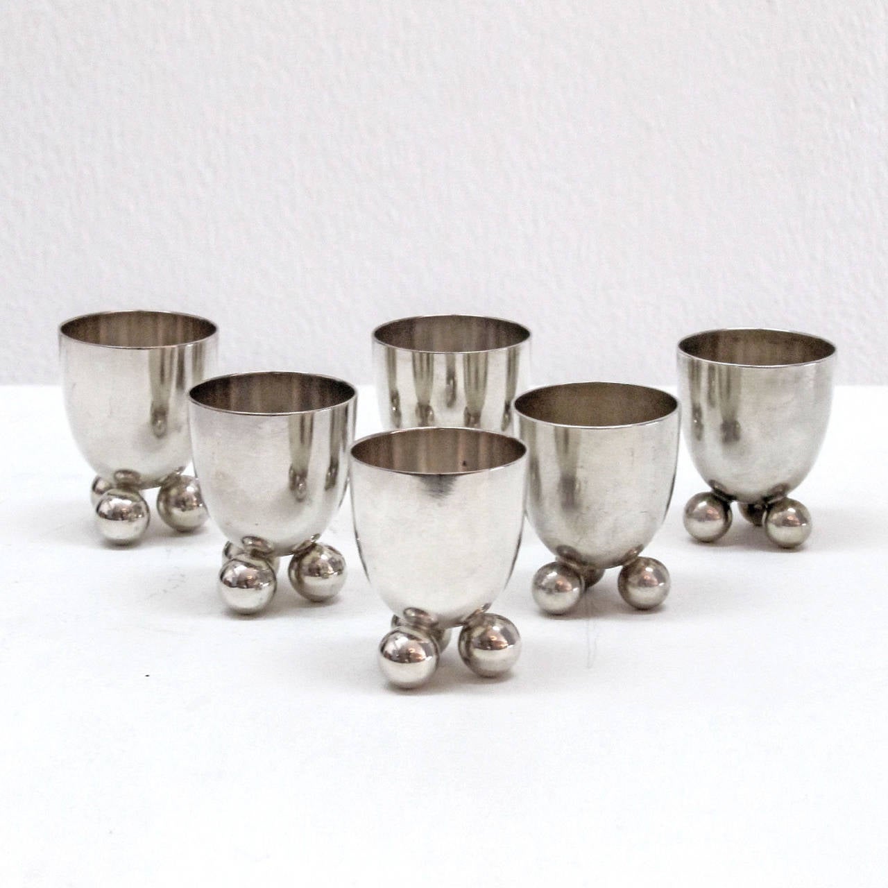 Set of Six WMF Silver Egg Cups 3