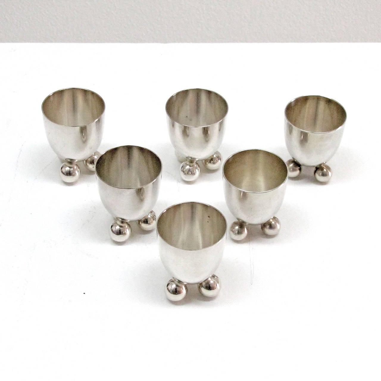 Set of Six WMF Silver Egg Cups 4