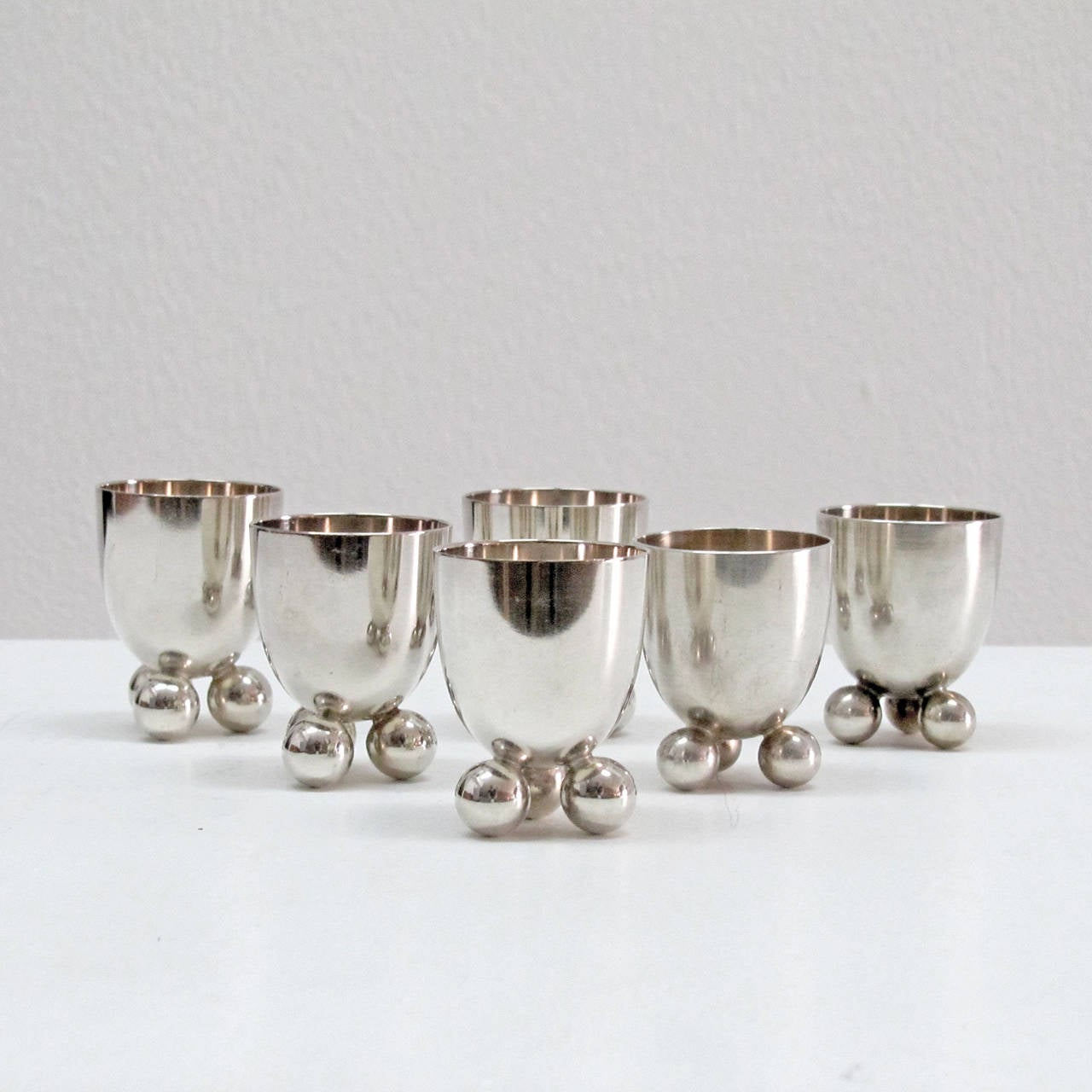 Set of Six WMF Silver Egg Cups 2