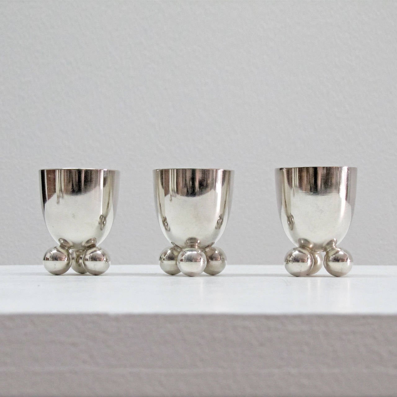 Set of Six WMF Silver Egg Cups In Excellent Condition In Los Angeles, CA