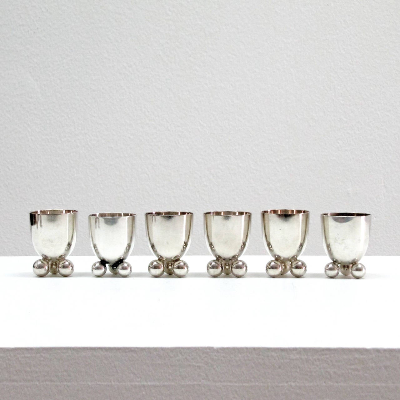 20th Century Set of Six WMF Silver Egg Cups
