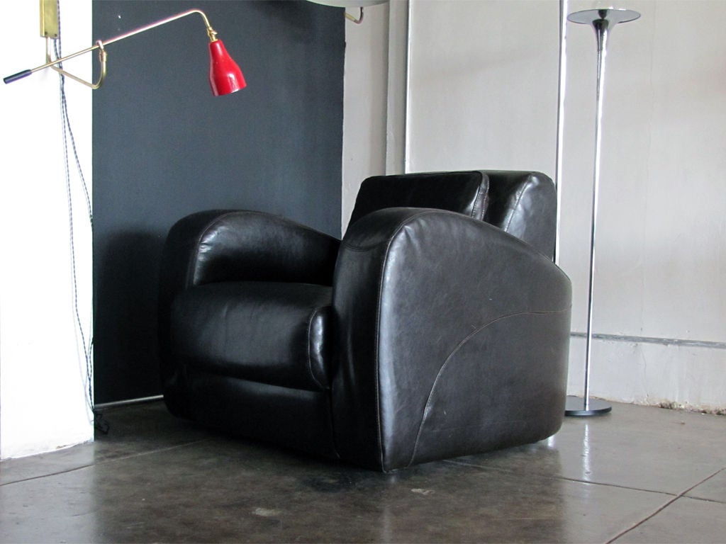 20th Century Italian Leather Club Chair