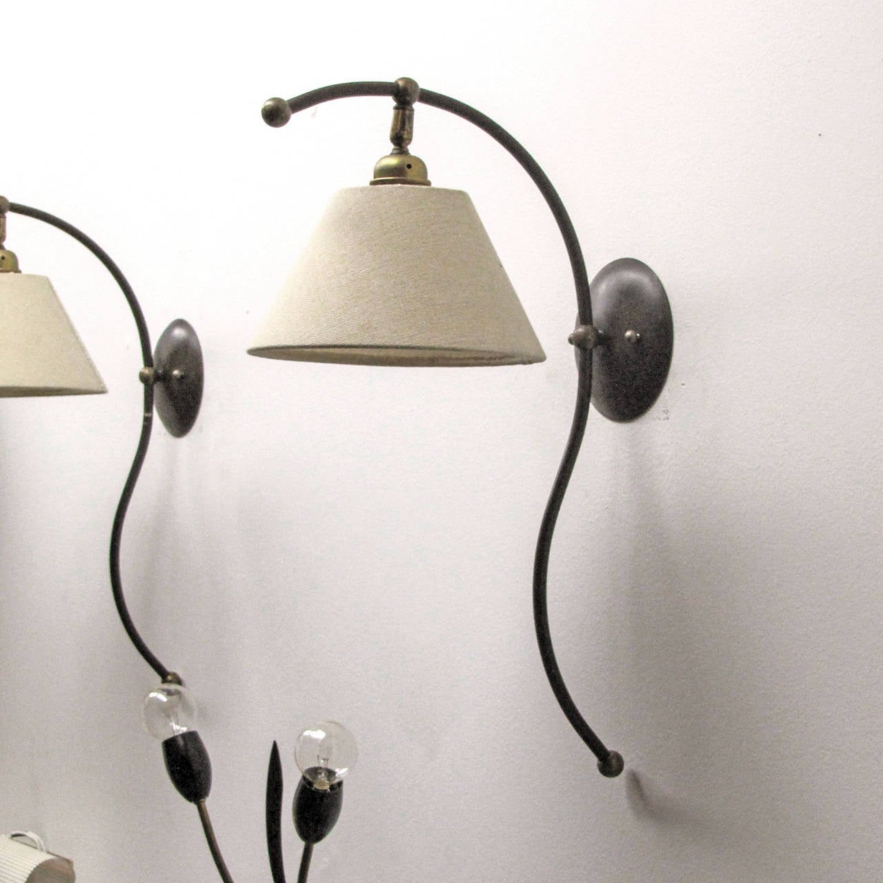 Mid-20th Century Pair of French Wall Lights