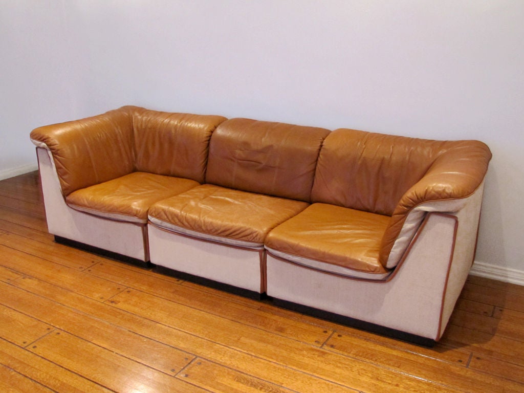Late 20th Century Finnish Modular Leather Sofa