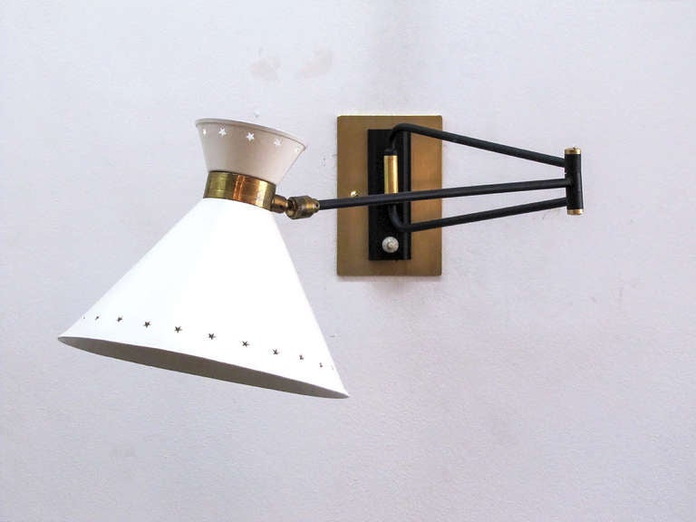 Pair of French Swing Arm Sconces by Lunel