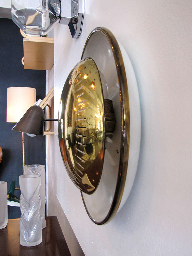 Mid-20th Century Double Disk Flush Mount Lights