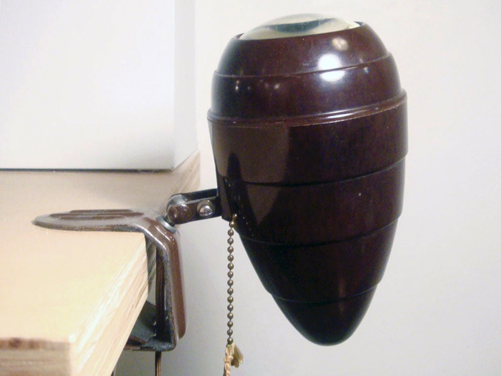 Mid-20th Century Two Bakelite Clamp Lamps
