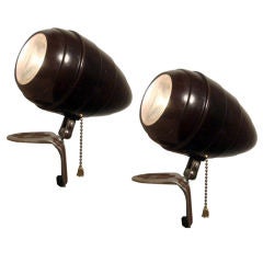Vintage Two Bakelite Clamp Lamps