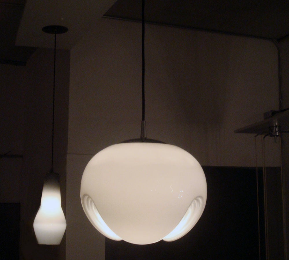 Peill & Putzler Molded Glass Hanging Light In Excellent Condition In Los Angeles, CA
