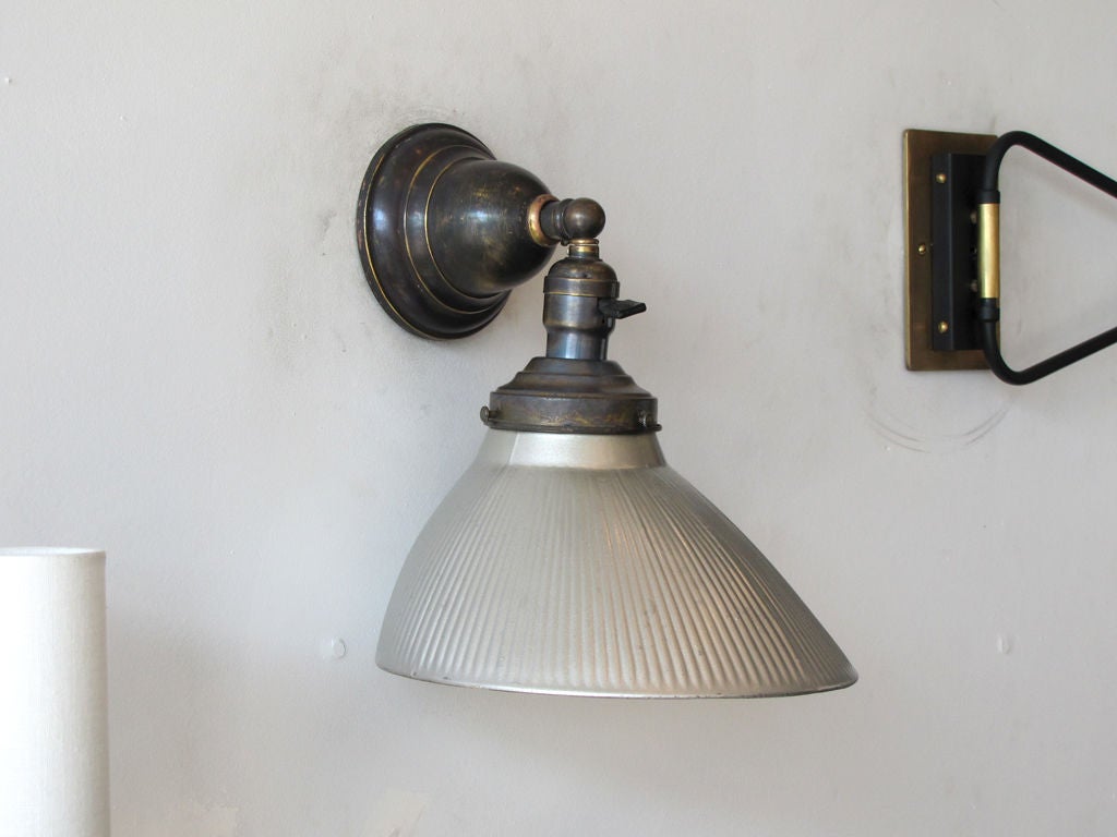 Industrial Pair of Mercury Glass Wall Lights