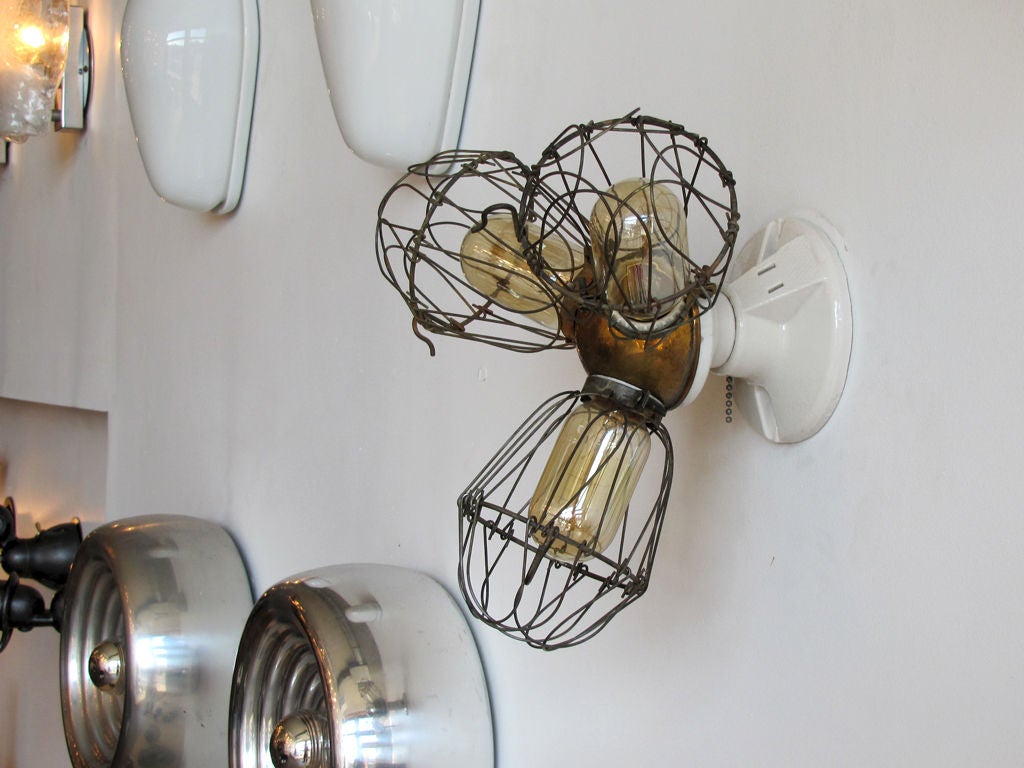Brass Industrial Triple Cage Lights