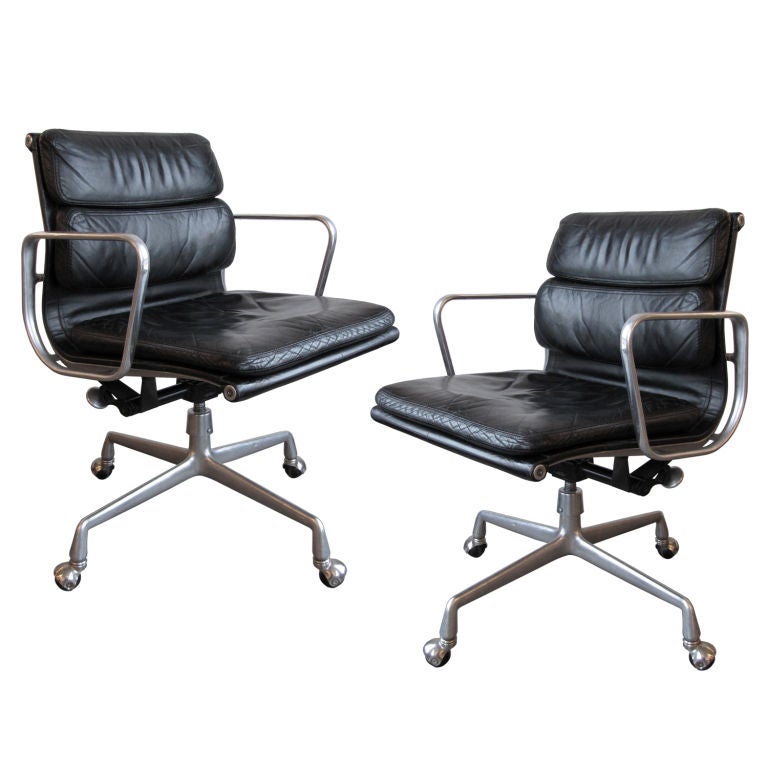 Three Charles & Ray Eames Soft Pad Desk Chair for IBM