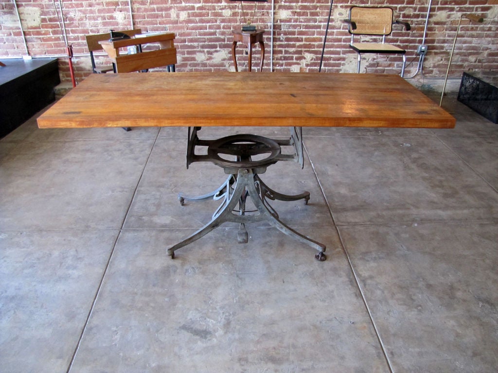 American Large Adjustable Industrial Table