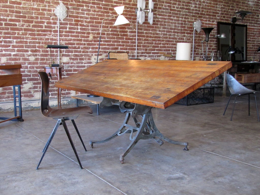 Iron Large Adjustable Industrial Table