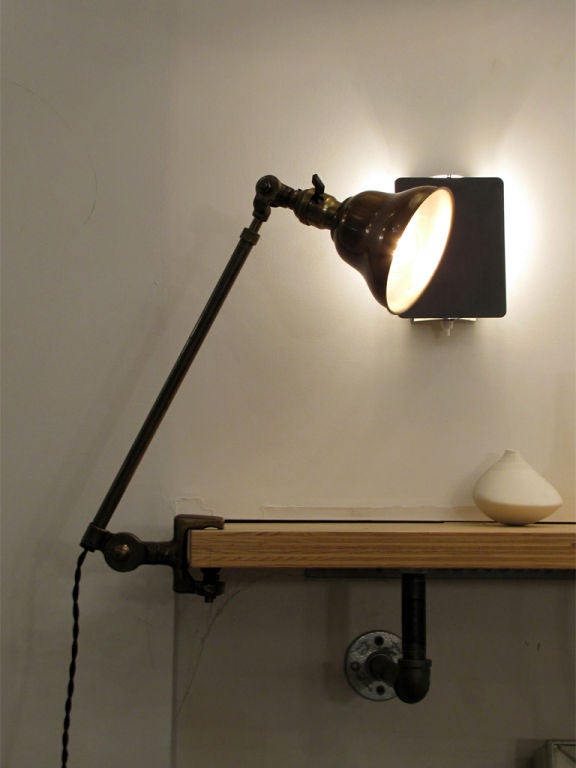 Mid-20th Century Pair of Industrial Task Lamps