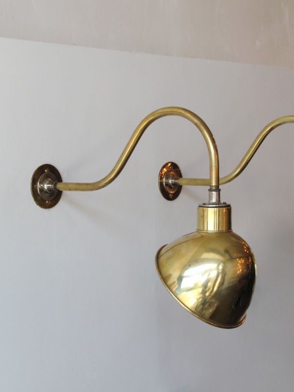 French Brass Wall Lamps